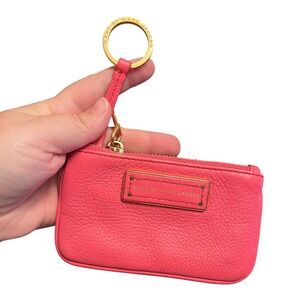 Marc by Marc Jacobs Too Hot To‎ Handle Pebbled Leather Key Zip Coin Pouch Pink